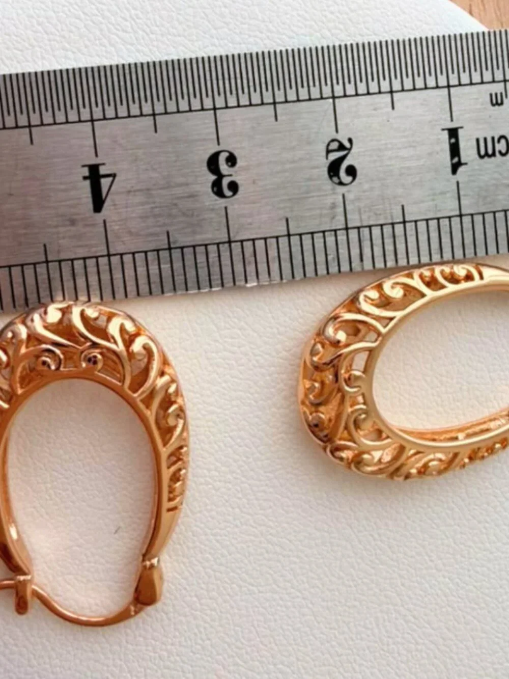 Chunky Filigree Scroll Hoop Earrings – Rose Gold Plated | Vintage-Inspired Jewel